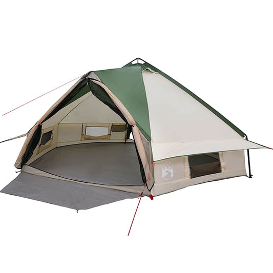 Teepee Tent with Roof Green and White 490 x 410 x 210 cm