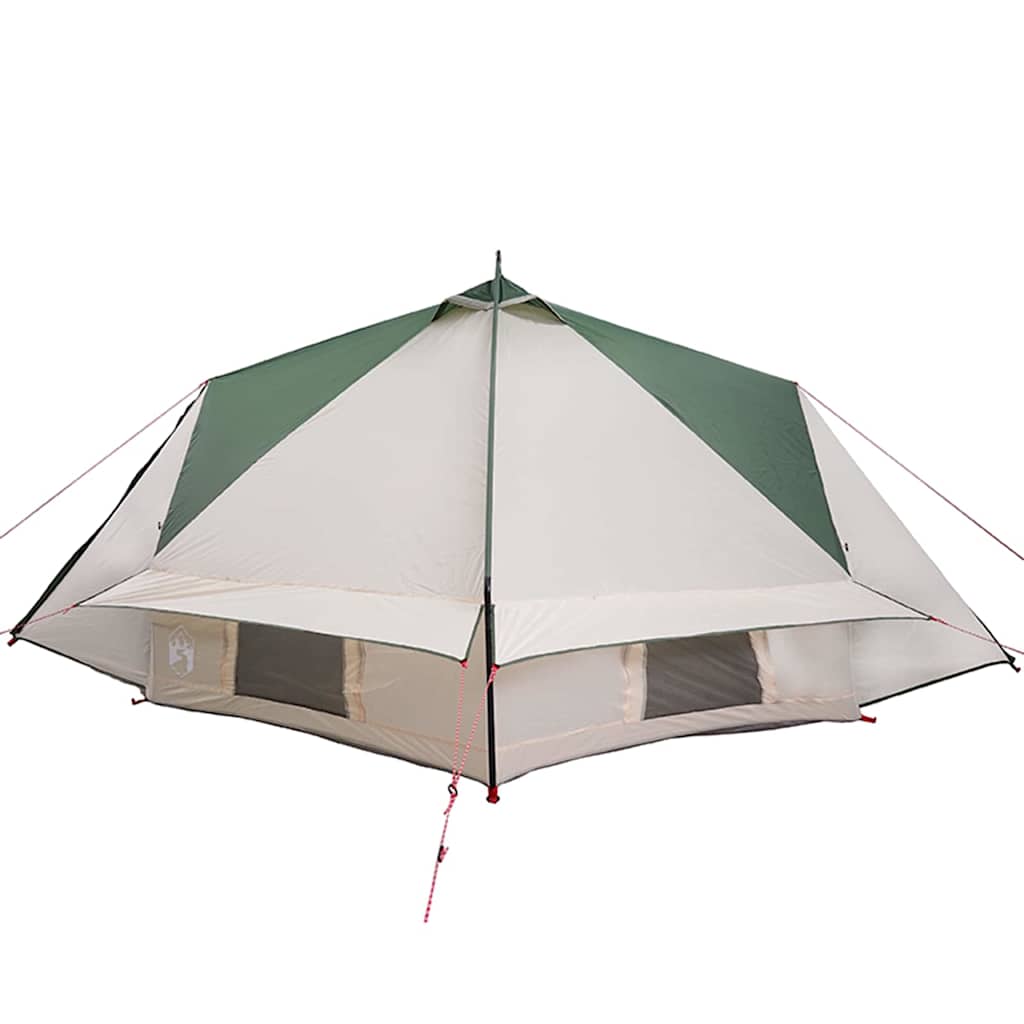 Teepee Tent with Roof Green and White 490 x 410 x 210 cm