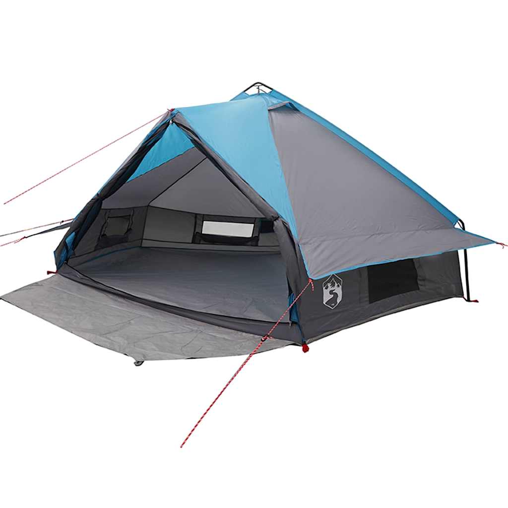 Teepee Tent 8-Person with Roof Blue and Grey 490 x 410 x 210 cm