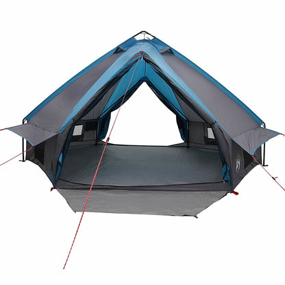 Teepee Tent 8-Person with Roof Blue and Grey 490 x 410 x 210 cm