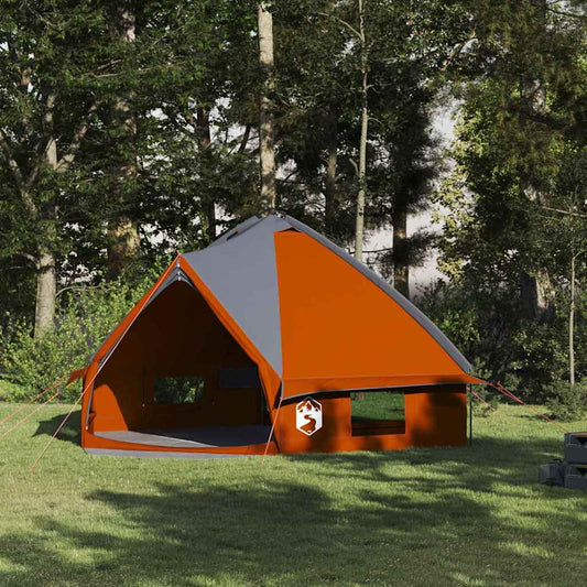 Teepee Tent with Roof Grey and Orange 490 x 410 x 210 cm