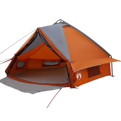 Teepee Tent with Roof Grey and Orange 490 x 410 x 210 cm