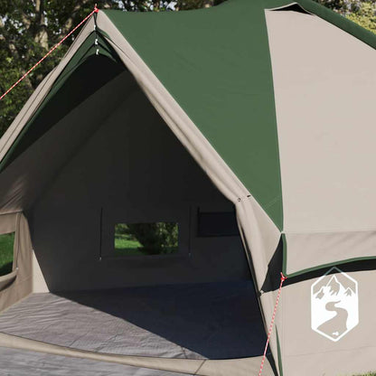 Teepee Tent with Roof Green and White 431 x 366 x 185 cm