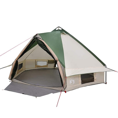 Teepee Tent with Roof Green and White 431 x 366 x 185 cm