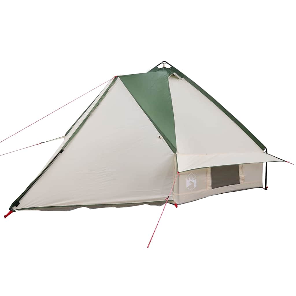 Teepee Tent with Roof Green and White 431 x 366 x 185 cm
