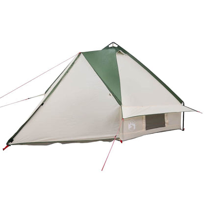 Teepee Tent with Roof Green and White 431 x 366 x 185 cm
