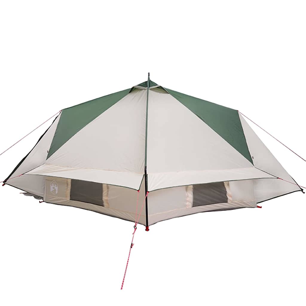 Teepee Tent with Roof Green and White 431 x 366 x 185 cm