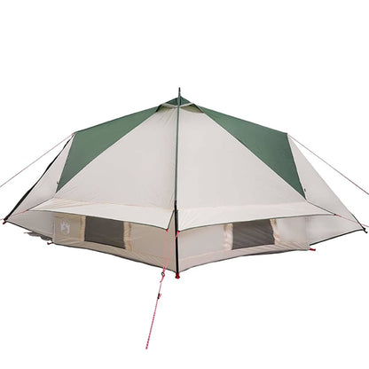 Teepee Tent with Roof Green and White 431 x 366 x 185 cm