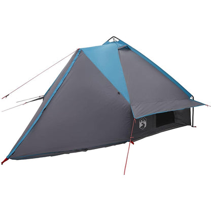 Teepee Tent 6-Person with Roof Blue and Grey 431 x 366 x 185 cm