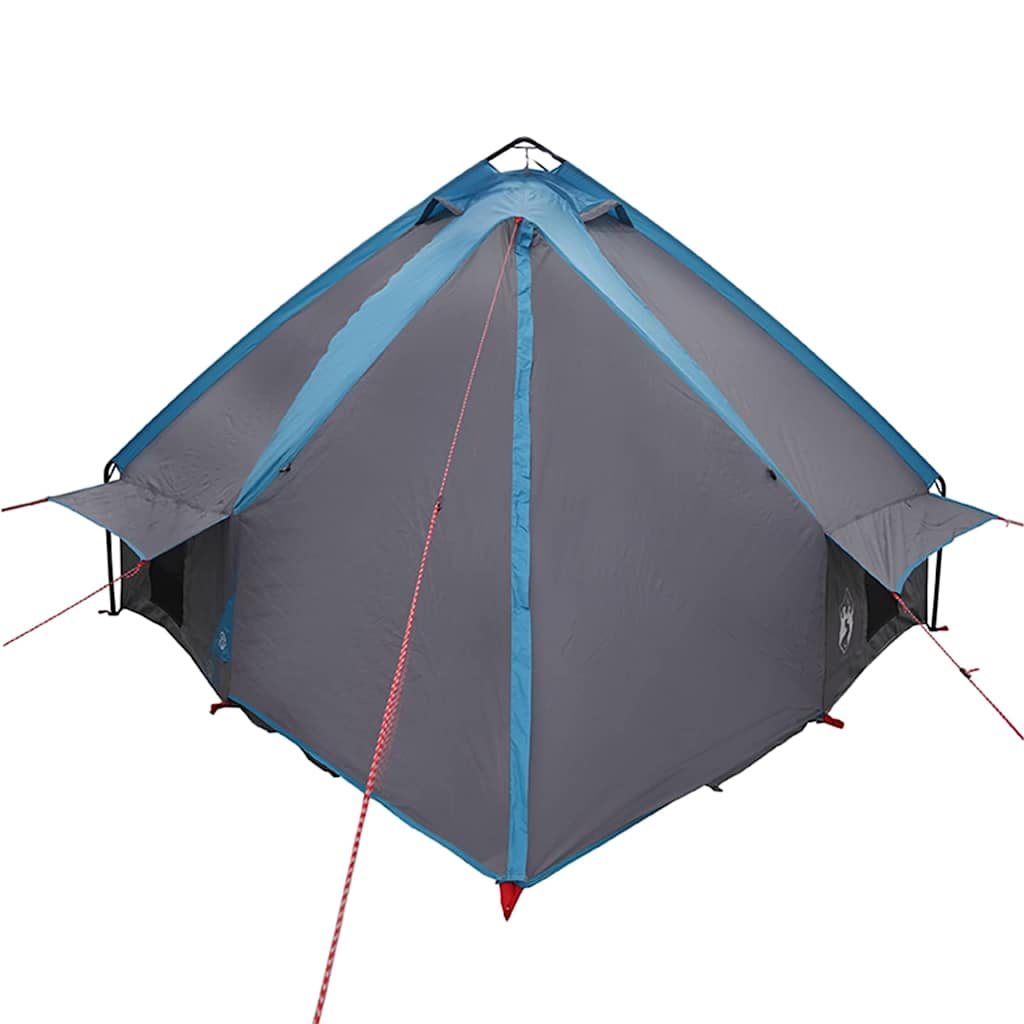 Teepee Tent 6-Person with Roof Blue and Grey 431 x 366 x 185 cm