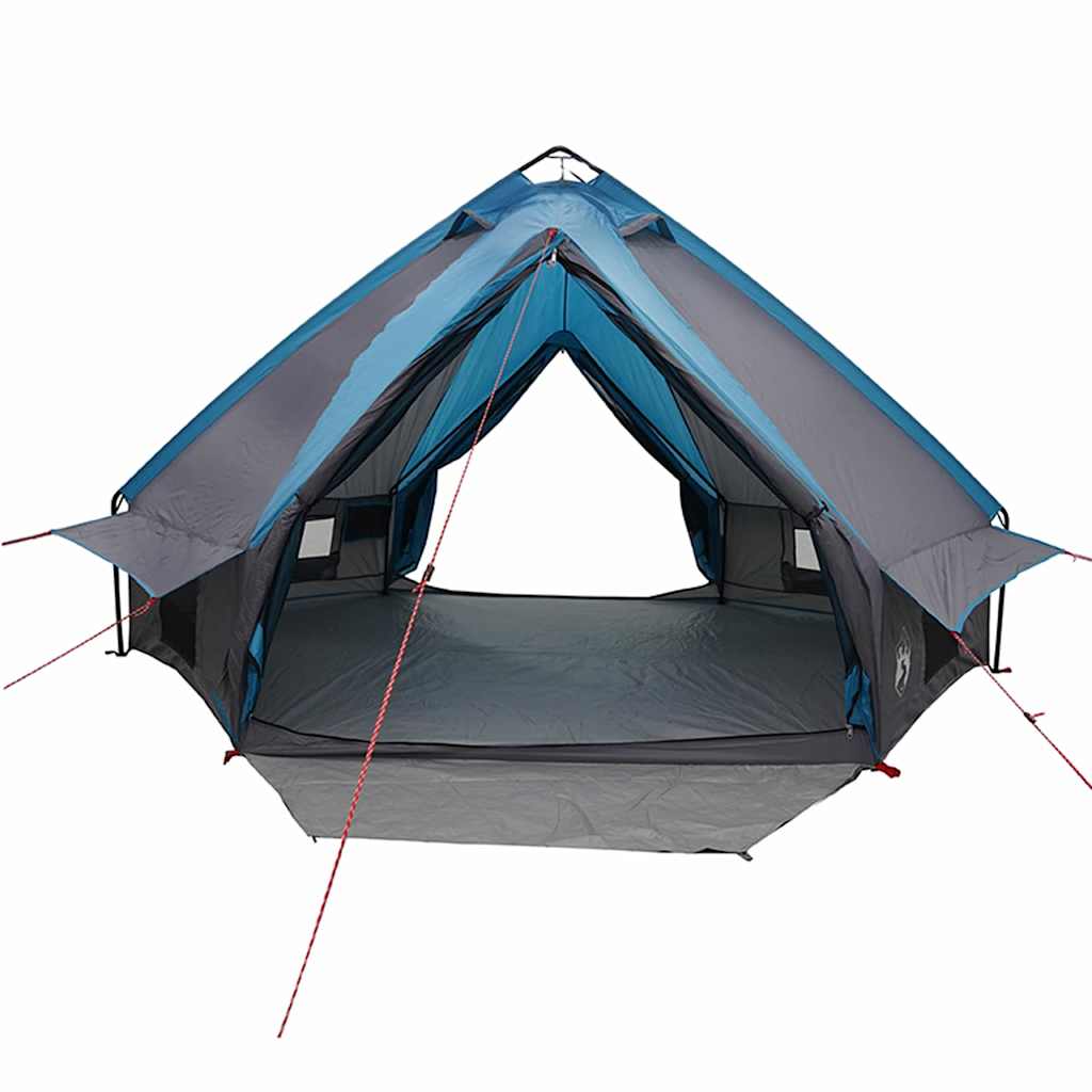 Teepee Tent 6-Person with Roof Blue and Grey 431 x 366 x 185 cm