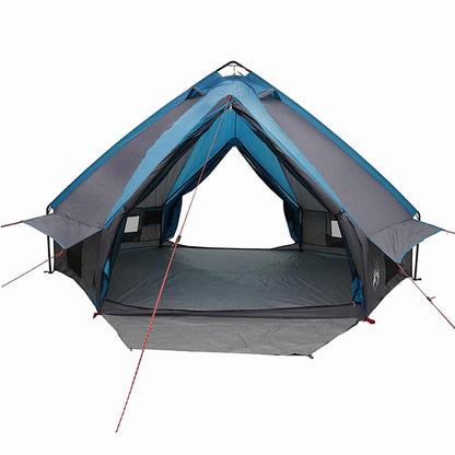 Teepee Tent 6-Person with Roof Blue and Grey 431 x 366 x 185 cm