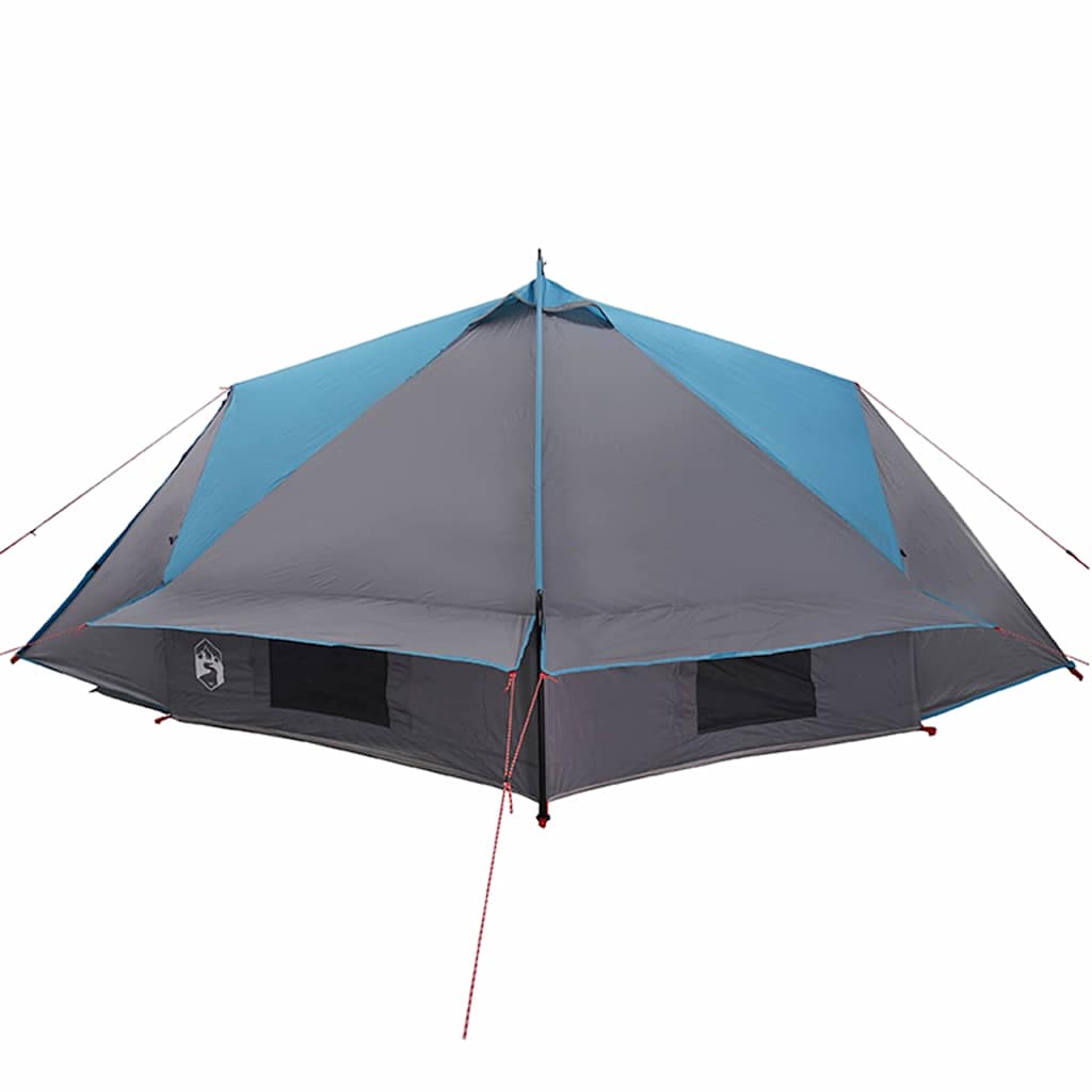 Teepee Tent 6-Person with Roof Blue and Grey 431 x 366 x 185 cm