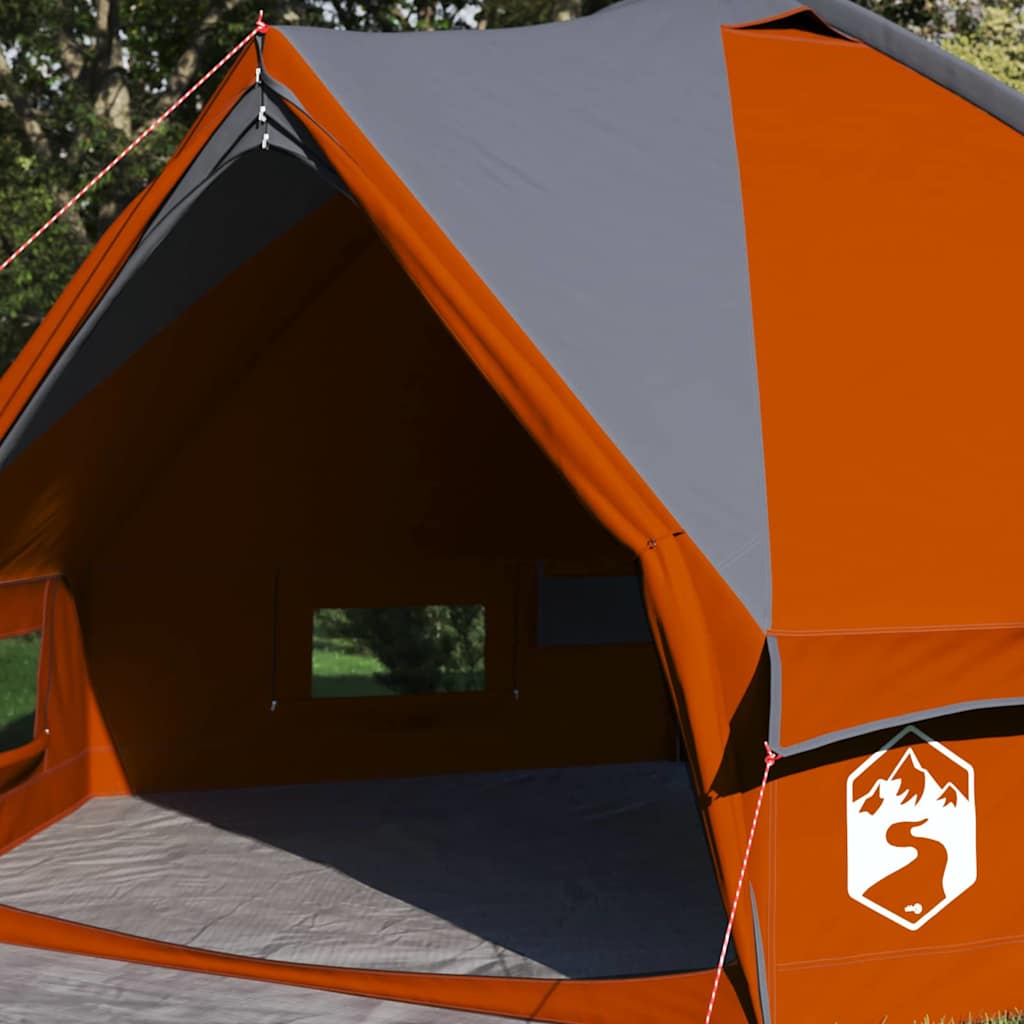 Teepee Tent with Roof Grey and Orange 431 x 366 x 185 cm