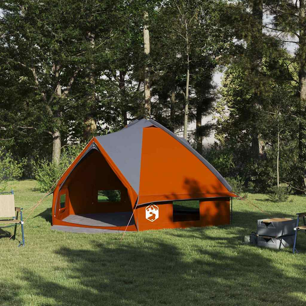 Teepee Tent with Roof Grey and Orange 431 x 366 x 185 cm
