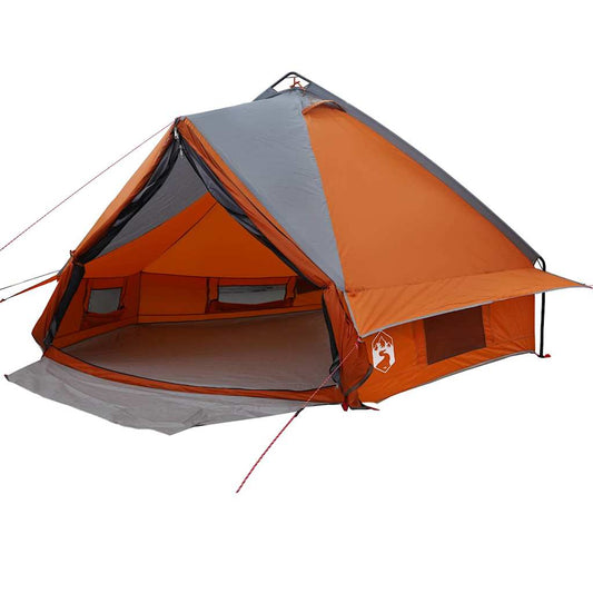 Teepee Tent with Roof Grey and Orange 431 x 366 x 185 cm
