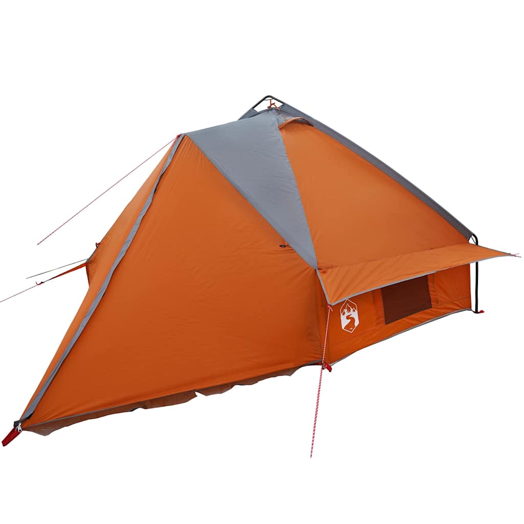 Teepee Tent with Roof Grey and Orange 431 x 366 x 185 cm