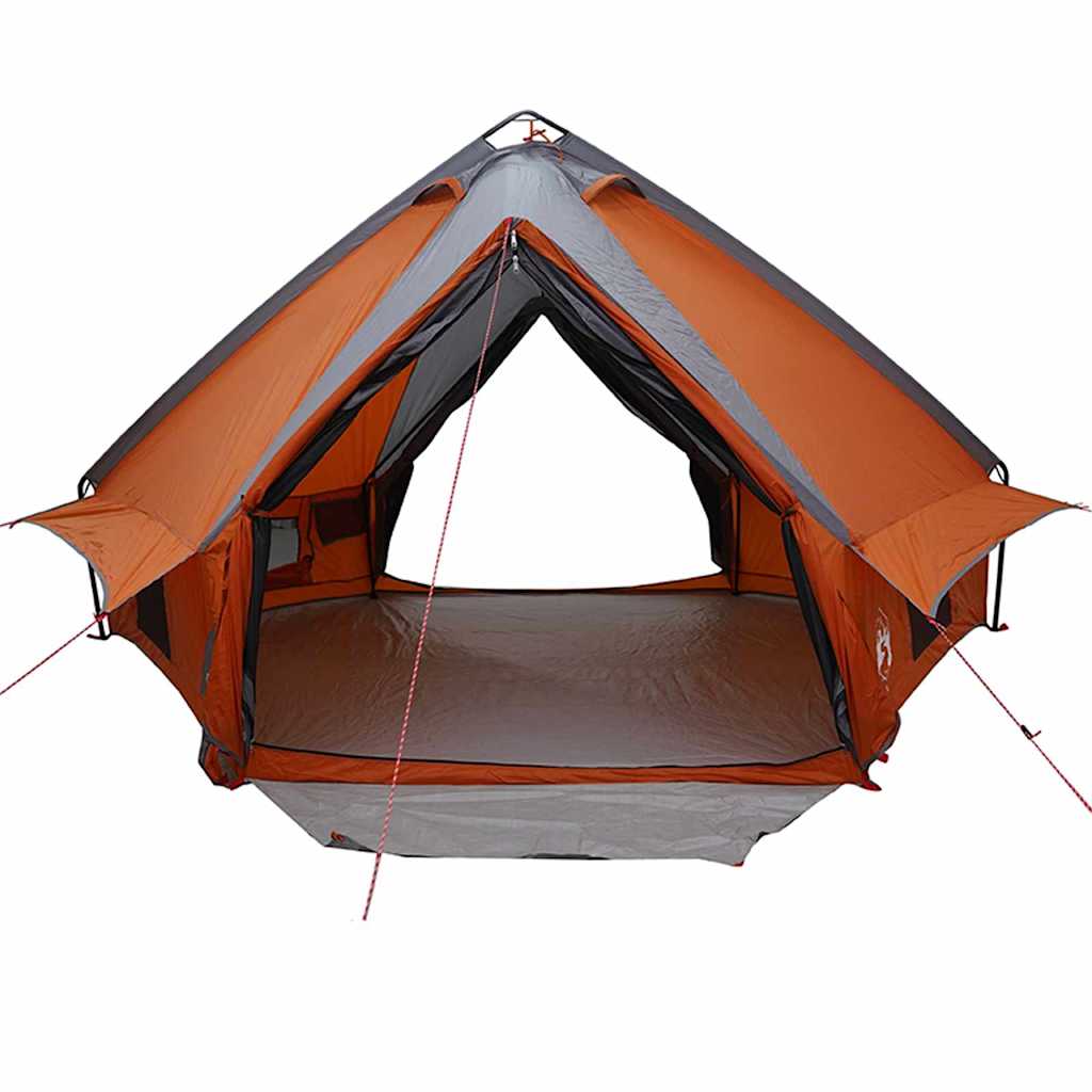 Teepee Tent with Roof Grey and Orange 431 x 366 x 185 cm