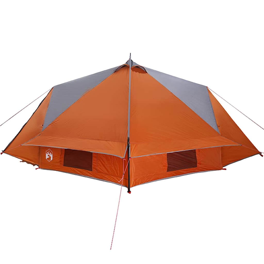 Teepee Tent with Roof Grey and Orange 431 x 366 x 185 cm