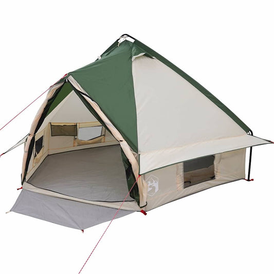Teepee Tent with Roof Green and Grey 388 x 320 x 169 cm