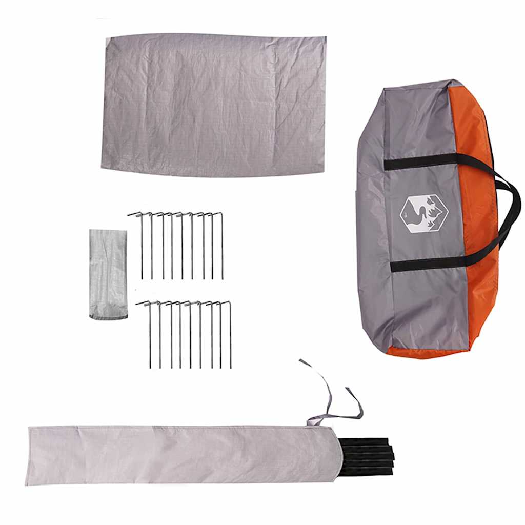 Teepee Tent 4-Person Grey and Orange 388 x 320 x 169 cm