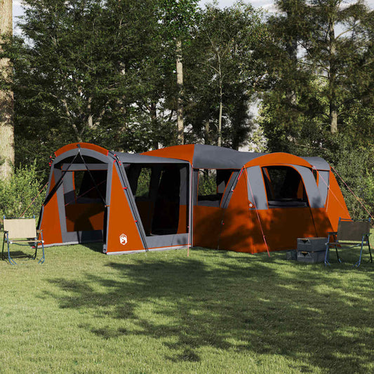 Family Tent with Roof Grey and Orange 745 x 700 x 217 cm