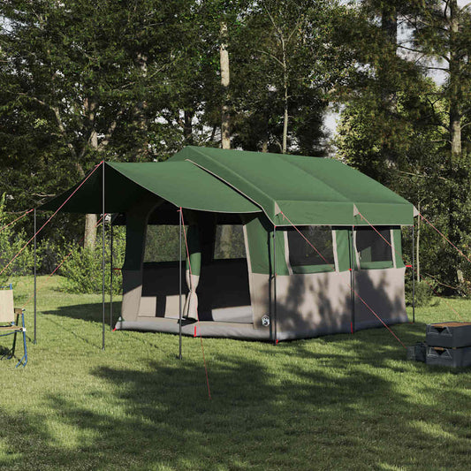 Family Tent with Roof Green and White 324 x 255 x 230 cm