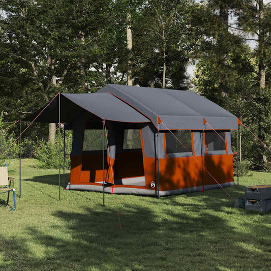 Family Tent with Roof Grey and Orange 324 x 255 x 230 cm