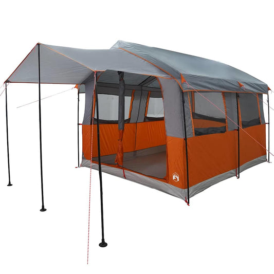 Family Tent with Roof Grey and Orange 324 x 255 x 230 cm