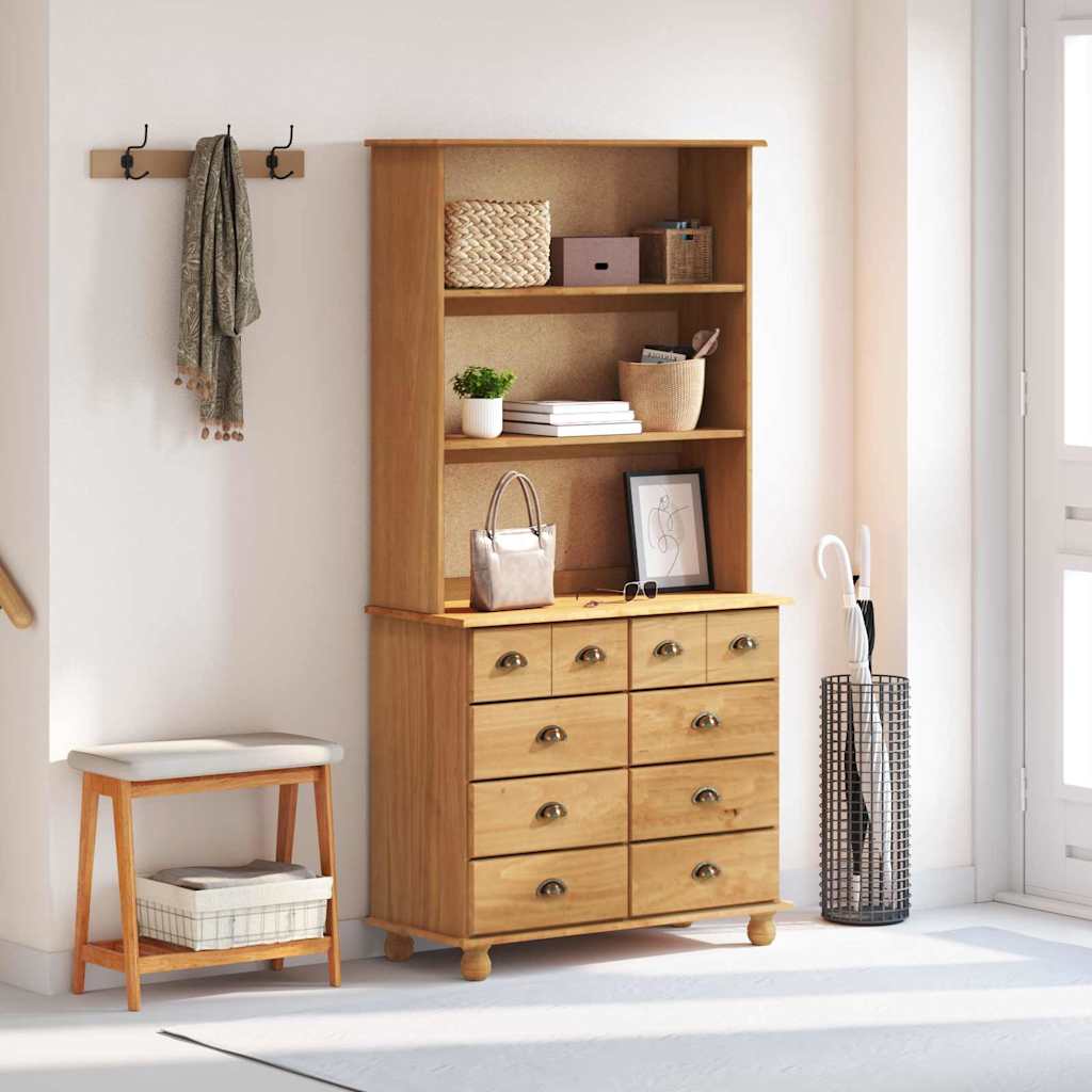 Hutch ASKIM Honey Wax 91 x 40 x 184 cm Solid Pine Wood