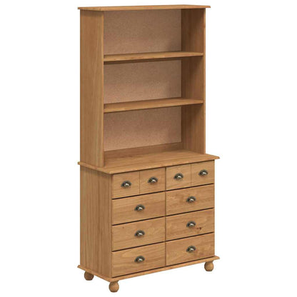Hutch ASKIM Honey Wax 91 x 40 x 184 cm Solid Pine Wood