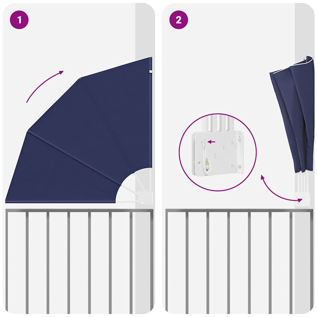 Balcony Privacy Screen 115 x 115 cm Polyester Navy Blue