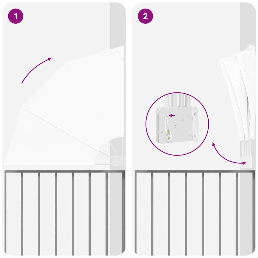 Balcony Privacy Screen 115 x 115 cm Polyester White