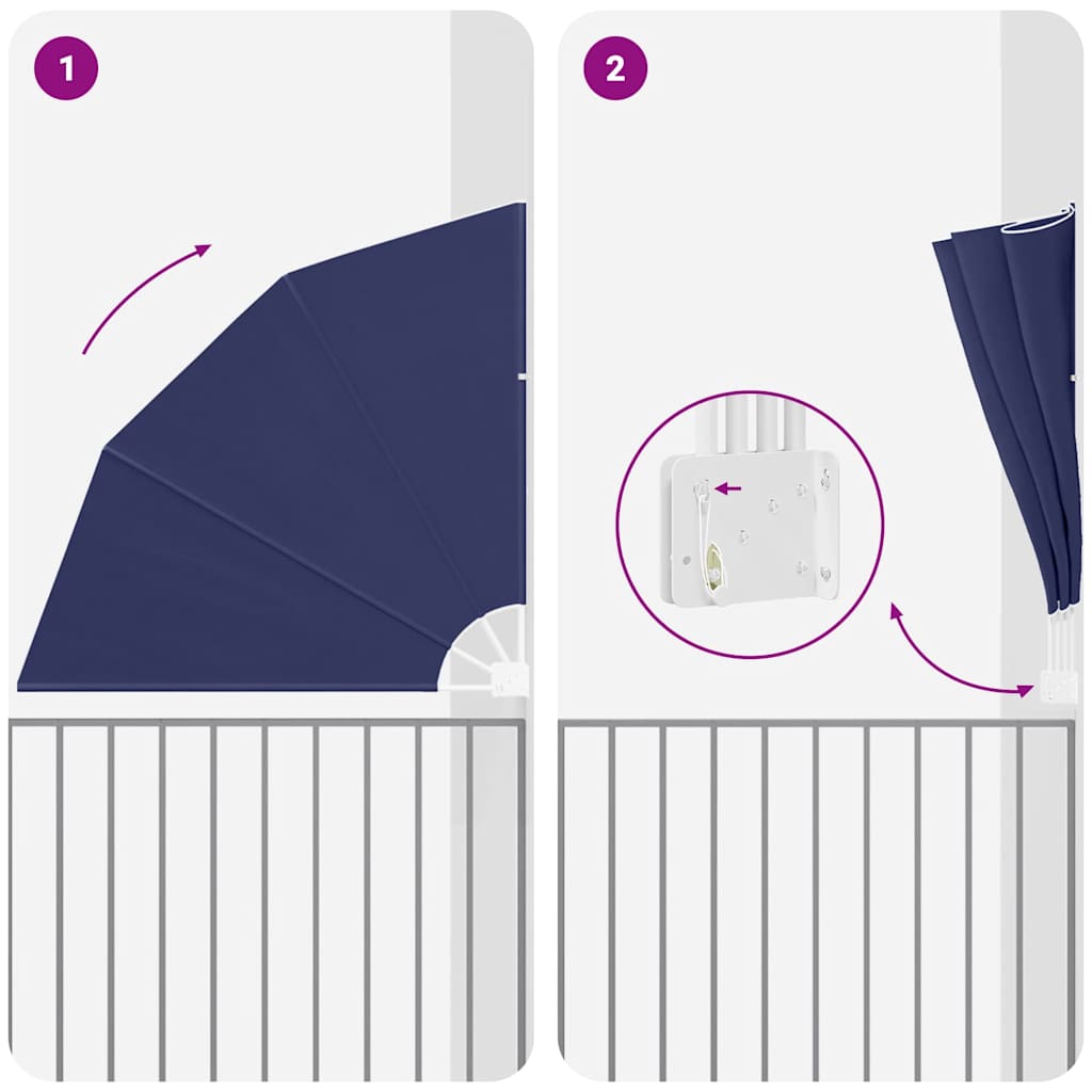 Balcony Privacy Screen 140 x 140 cm Polyester Navy Blue