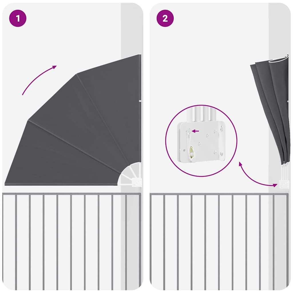 Balcony Privacy Screen 140 x 140 cm Polyester Black