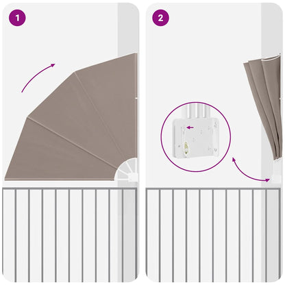 Balcony Privacy Screen 140 x 140 cm Polyester Taupe