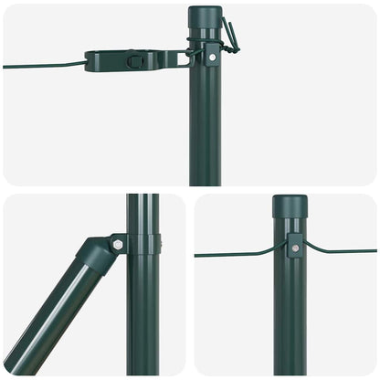 Embedded Fence Post 13 pcs Green Powder-Coated Steel