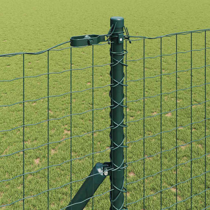 Embedded Fence Post 7 pcs Green Powder-Coated Steel