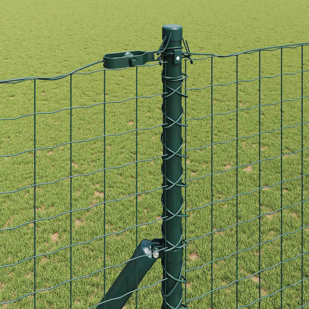 Embedded Fence Post 13 pcs Green Powder-Coated Steel