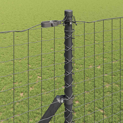 Embedded Fence Post 7 pcs Grey Powder-Coated Steel
