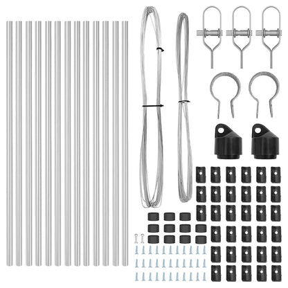 Embedded Fence Post 13 pcs Silver Powder-Coated Steel