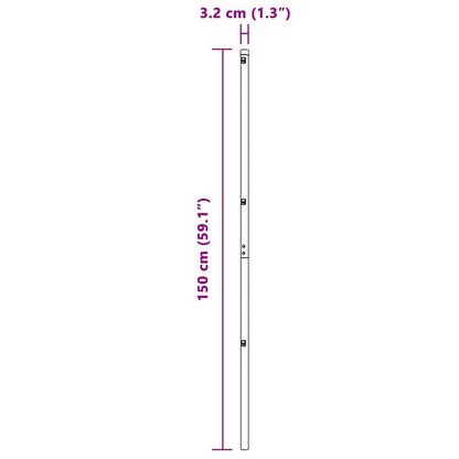 Embedded Fence Post 7 pcs Silver Powder-Coated Steel
