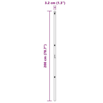 Embedded Fence Post 7 pcs Silver Powder-Coated Steel