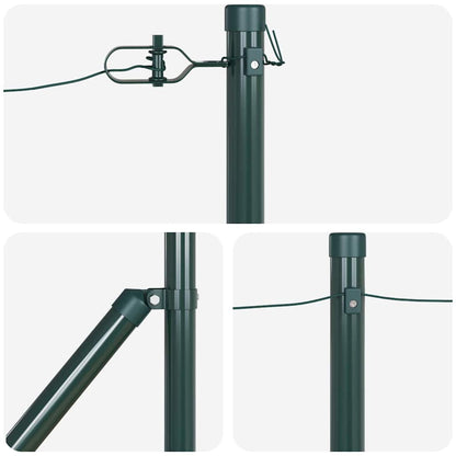 Fence Post 7 pcs Green Steel