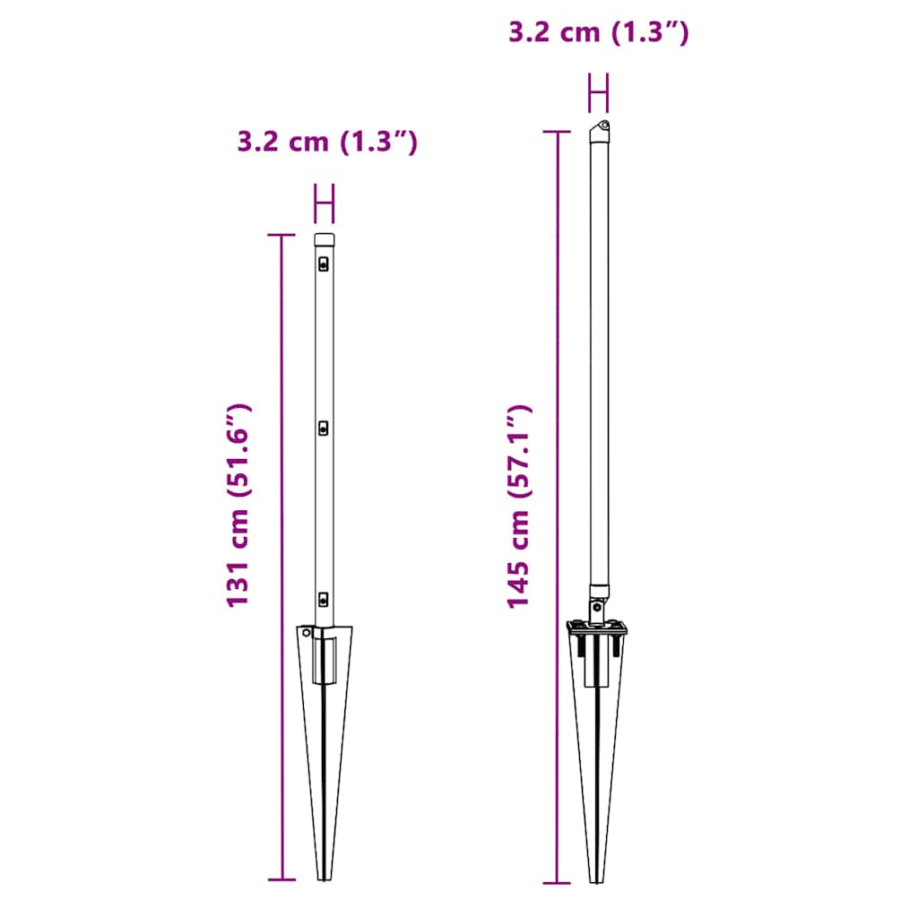 Fence Post 7 pcs Green Steel