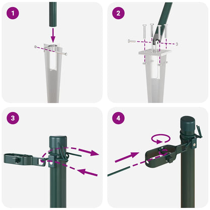 Fence Post 13 pcs Green Steel