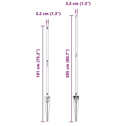 Fence Post 13 pcs Green Steel