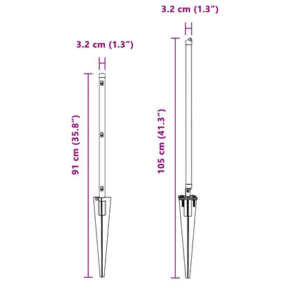 Fence Post 13 pcs Grey Steel