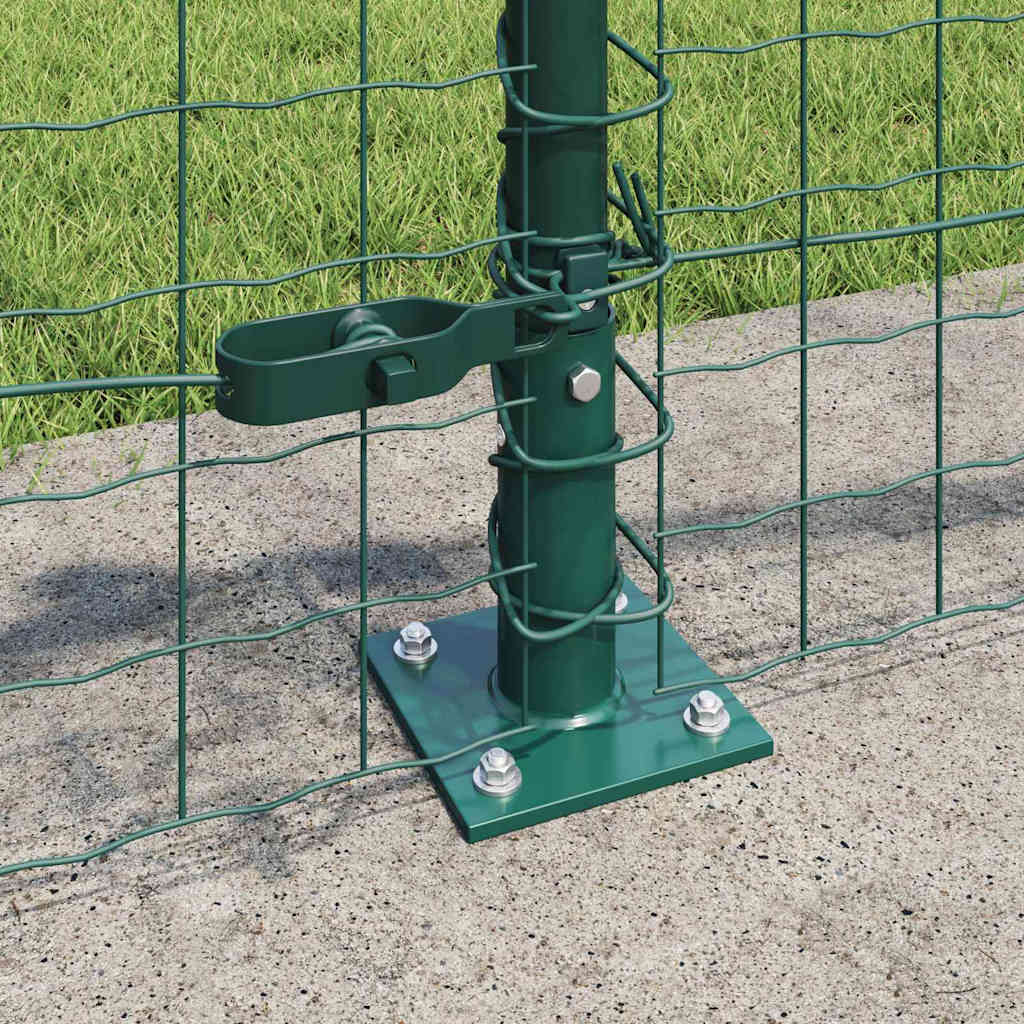 Fence Post 13 pcs Green Steel
