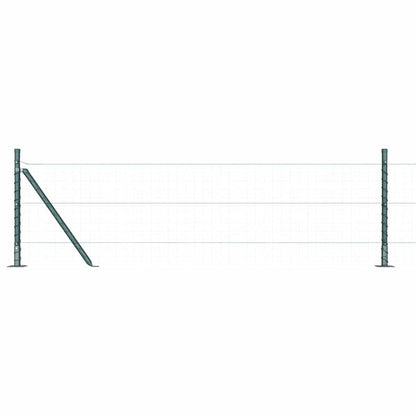 Fence Post 7 pcs Green Steel